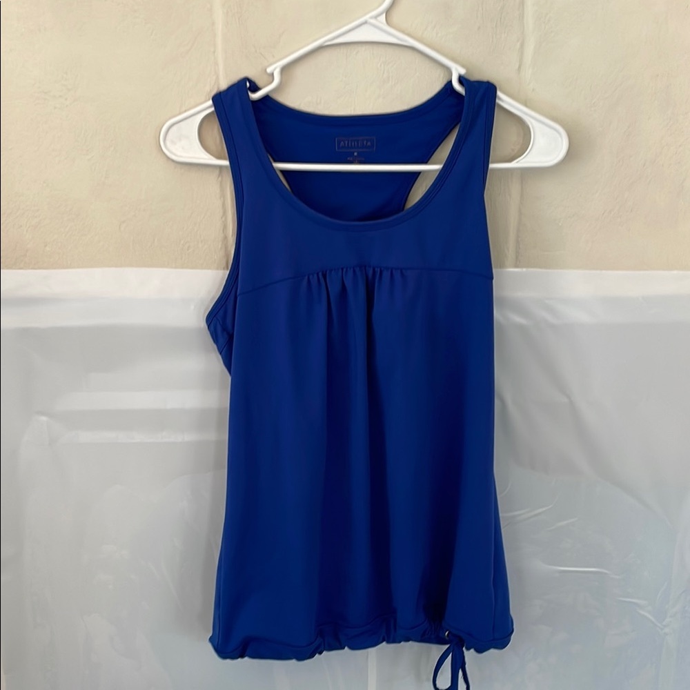 Athleta Blue Sleeveless Tank Top with Relaxed Tie Front